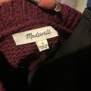 Madewell Rich Burgundy Crew Neck Sweater